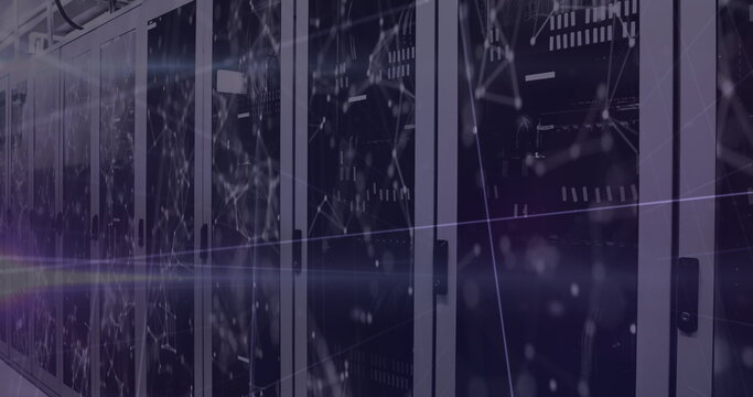 Coronavirus digital interface against server room - Powered by Adobe