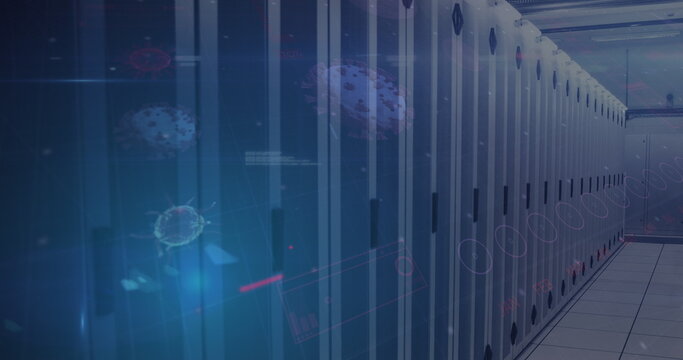 Coronavirus digital interface against server room