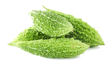 Bitter melon or Bitter gourd isolated on white background