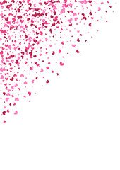 Rose Light Confetti Wallpaper. Red Holiday Illustration. Pink Heart Layout. Purple Pattern Frame. Decoration Texture.