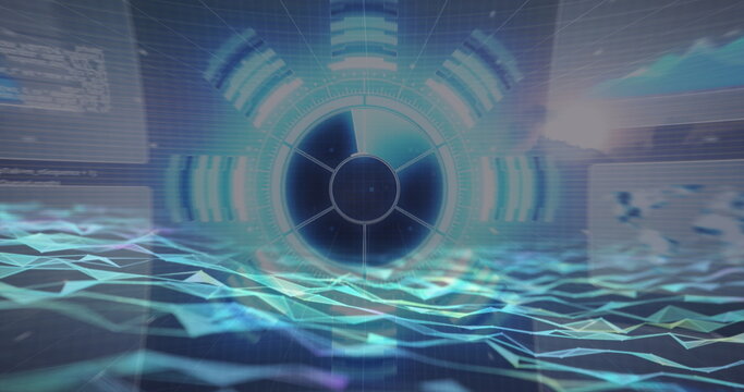 Image of scopes scanning over digital screen