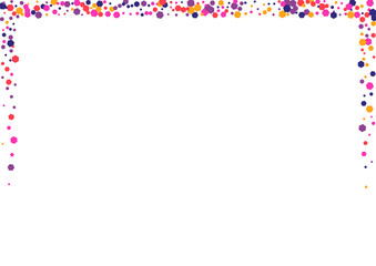 Orange Side Dot Wallpaper. Circle Group Background. Purple Round Colorful. Confetti Pink Festival Texture. Anniversary Illustration.