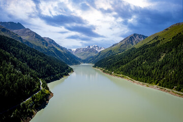 Naklejka na ściany i meble Lake at Kaunertal Valley in Austria - travel photography