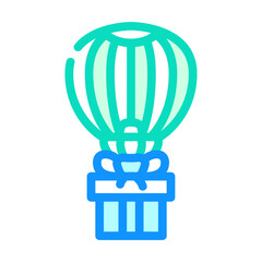 air balloon flying gift color icon vector. air balloon flying gift sign. isolated symbol illustration