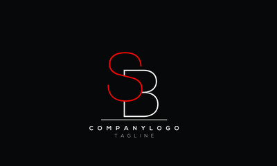Abstract Letter Initial SB BS Vector Logo Design Template