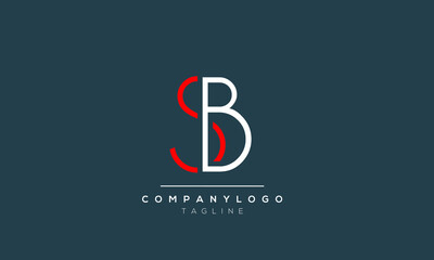 Abstract Letter Initial SB BS Vector Logo Design Template