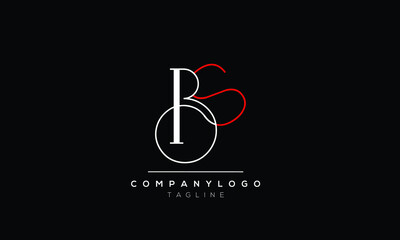 Abstract Letter Initial SB BS Vector Logo Design Template