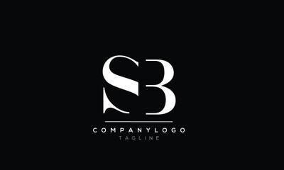 Abstract Letter Initial SB BS Vector Logo Design Template