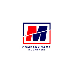 letter M sliced professional corporate and finance logo vector design