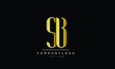 Abstract Letter Initial SB BS Vector Logo Design Template