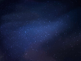 Fototapeta na wymiar Magic night dark blue sky with sparkling stars. Silver scattered dust. Vector