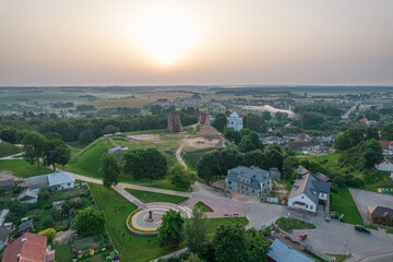 Sunrise over the ruins of the 13th century castle in Novogrudok (Mindovga Castle