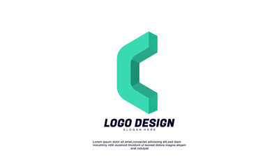 awesome abstract creative idea logo brand identity for economy finance company logo design template colorful