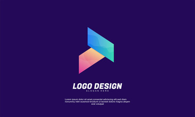 stock illustrator abstract shape logo modern for company collections gradient color design