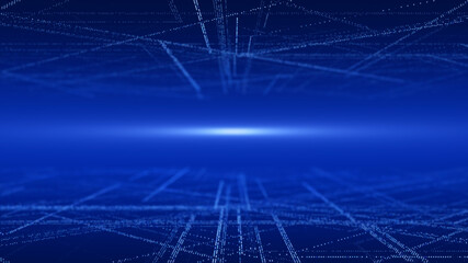 Future digital cyberspace. Sorting and analysis digital data. Technology matrix algorithm. Security storage data. 3d rendering.