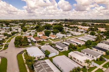 Aerial photo of mobile homes in a neighborhood - Powered by Adobe