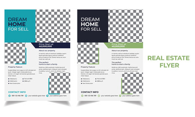 Real estate flyer template design. 