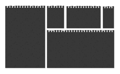 검정색 뜯어진 노트 종이 세트