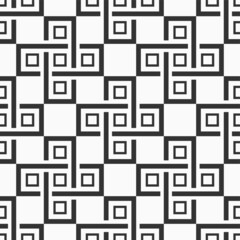 Vector seamless pattern. Modern stylish texture. Repeating geometric tiles with intertwining cross shapes. Black and white background.