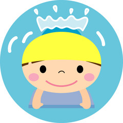 泳ぐ子供