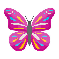 Purple Butterfly Concept, Lepidoptera Vector Icon Design, Autumn or Fall activities Symbol, Dry weather Sign, Temperate climates Elements Stock illustration