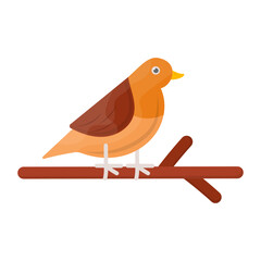 Bird Perched On Branch Concept Vector Icon Design, Autumn or Fall activities Symbol, Dry weather Sign, Temperate climates Elements Stock illustration