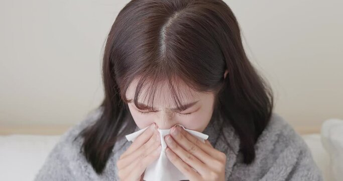 woman gets a cold