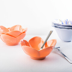 food plate top view on clear background