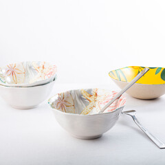 food plate top view on clear background