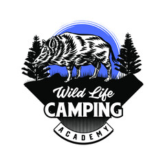 outdoor adventure and hunt sport club sign or badge vector