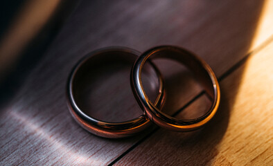 two rings. Love coincept. Love photo. Gold. Photo. Background. 