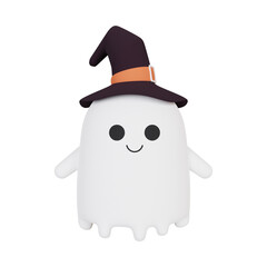 3d rendering of ghost cartoon character 