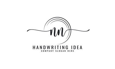 N N Initial handwriting logo vector template
