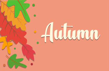 Autumn background with leaves. It can be used for a poster, banner, flyer, invitation, website or postcard. Vector illustration