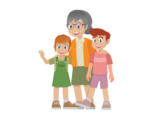 grandmother with grandchild. Generations and family relationship.