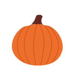 Vector simple orange pumpkin. Flat illustration