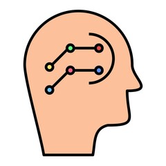 Vector Cyborg Filled Outline Icon Design