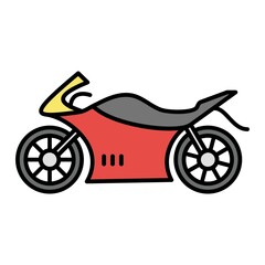 Vector Motorcycle Filled Outline Icon Design