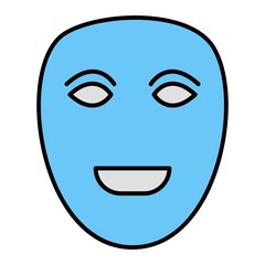 Vector Mask Filled Outline Icon Design