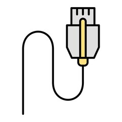 Vector Cable Filled Outline Icon Design