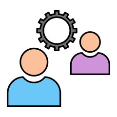 Vector Brainstorming Filled Outline Icon Design