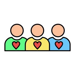 Fototapeta premium Vector Followers Filled Outline Icon Design