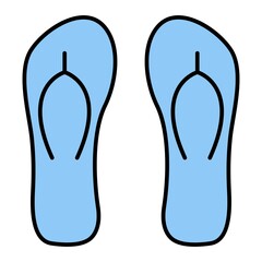 Vector Slippers Filled Outline Icon Design