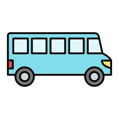 Vector Bus Filled Outline Icon Design