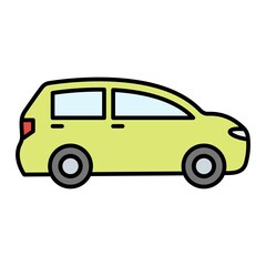 Vector Car Travel Filled Outline Icon Design