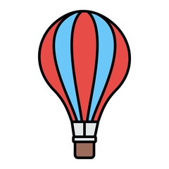 Vector Air Ballon Filled Outline Icon Design