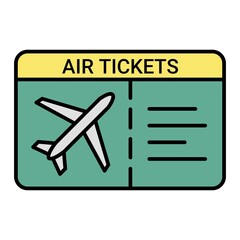 Fototapeta premium Vector Plane Tickets Filled Outline Icon Design