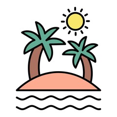 Vector Island Filled Outline Icon Design