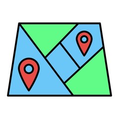 Vector Map Locater Filled Outline Icon Design