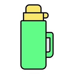 Vector Thermos Flask Filled Outline Icon Design